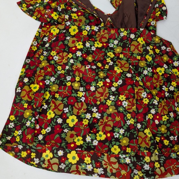 70's Floral Maxi Dress Cape Long Sleeve V-neck Fitted Flare - Picture 6 of 14